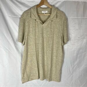 Banana Republic Linen Blend Johnny Collar Polo Men’s XL NWT